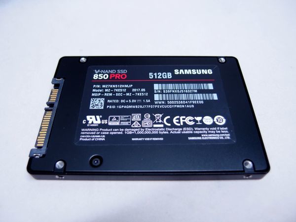 SAMSUNG サムスン SSD 850PRO 512GB SATA MLC mz-7ke512 3