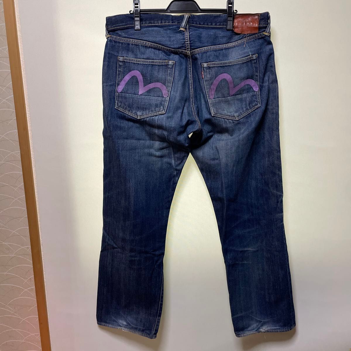 EVISU No 2 LOT 2000 38×35 ジーンズ 古本 カモメペイント紫 EVISU No 2 LOT 2000 38×35 ジーンズ 古本 カモメペイント紫