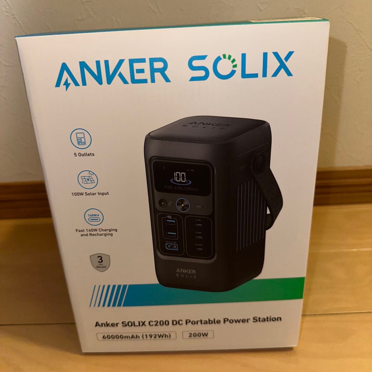新品 Anker Solix C200 DC Portable Power Station ポータブル電源 192Wh アンカー 新品 Anker Solix C200 DC Portable Power Station ポータブル電源 192Wh アンカー