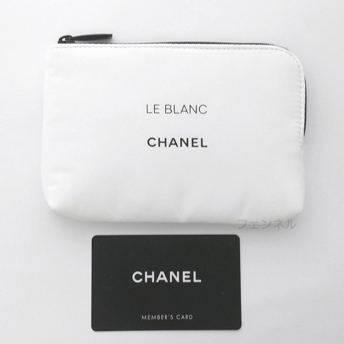 廃番 入手困難 新品 CHANEL 本物 正規ノベルティ 内側にタグ ルブラン LE BLANC フラットポーチ ホワイト 白