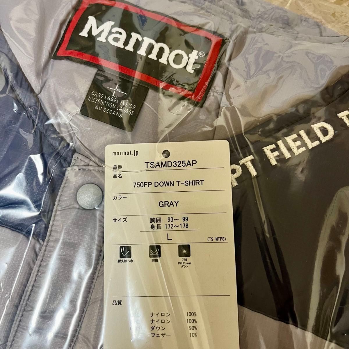 L グレー STABRIDGE Marmot 750FP DOWN T-SHIRT the apartment L グレー STABRIDGE Marmot 750FP DOWN T-SHIRT the apartment