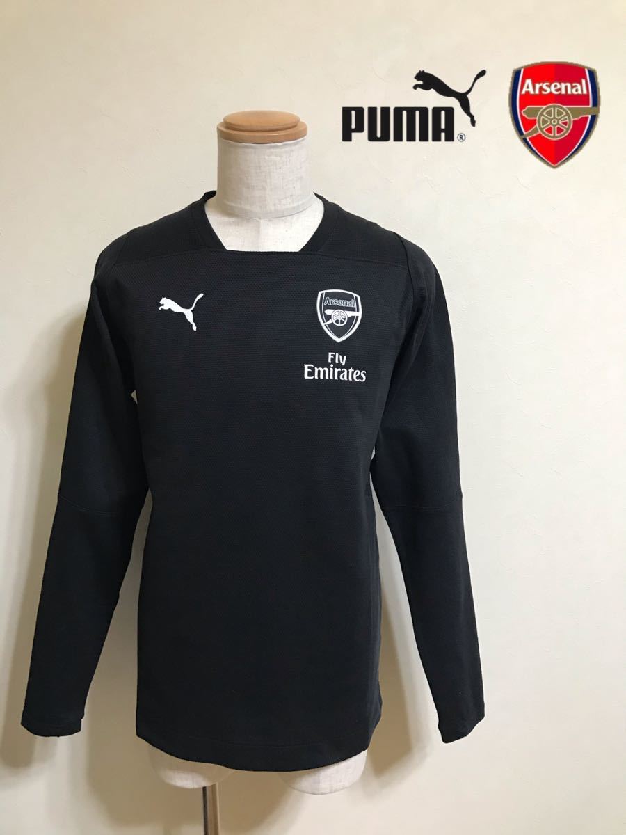 【新品】 PUMA Arsenal プーマ アーセナル トレーニングウェア トップス スウェットシャツ プレミアリーグ USサイズS 長袖 黒 753288の画像1