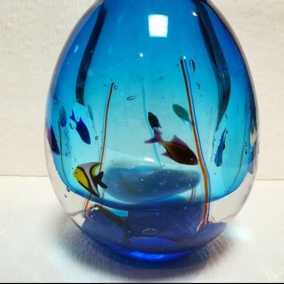 ベネチアンガラス　花瓶　ガラス工芸品　ガラスアート　水族館　魚　ベネチアングラス　ヴェネツィアンガラス　ベネチア
