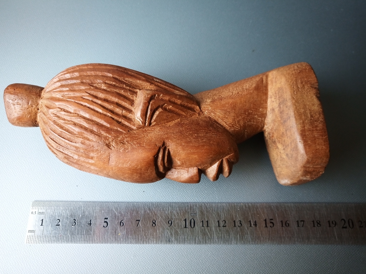 木彫りの女性の置物 お土産 民芸品 インテリア 売り切り 在庫処分 お得□168_画像4