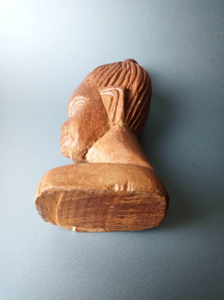 木彫りの女性の置物 お土産 民芸品 インテリア 売り切り 在庫処分 お得□168_画像5