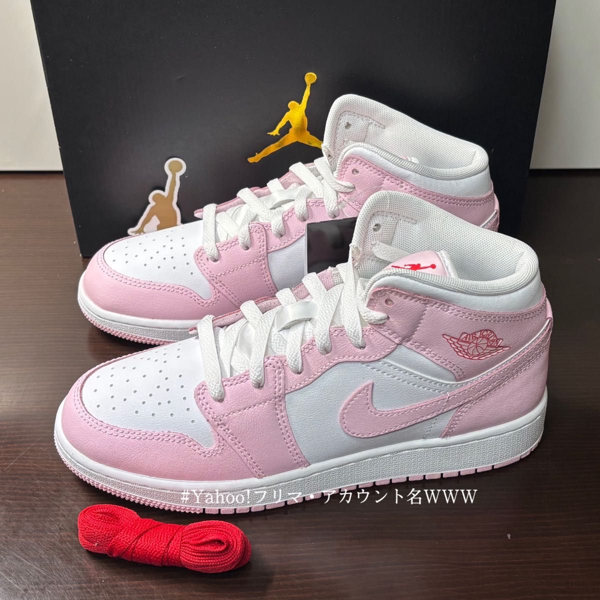 【新品25cm】NIKE|AIR JORDAN 1 MID (GS)|エアジョーダン1|ピンク/レッド/ホワイト 【新品25cm】NIKE|AIR JORDAN 1 MID (GS)|エアジョーダン1|ピンク/レッド/ホワイト