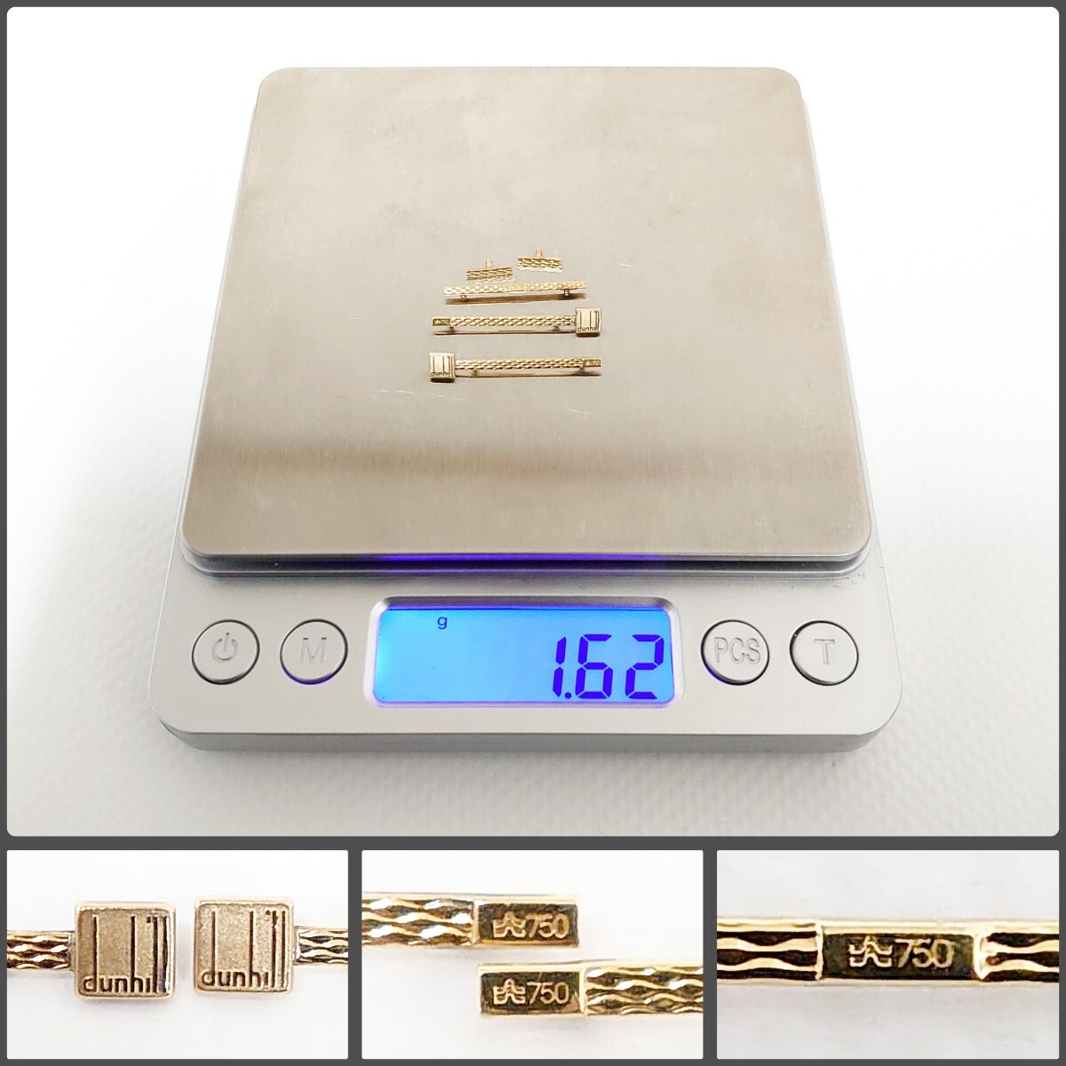 金 750 刻印あり 18金 dunhill 眼鏡のフレーム装飾外し 5点 総 金 750 刻印あり 18金 dunhill 眼鏡のフレーム装飾外し 5点 総
