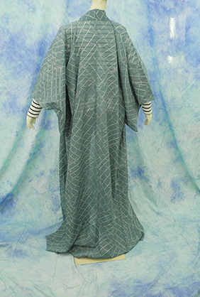 （147）洗える着物 washable 絽　小紋　合成繊維　中古　pre-owned　Japanese Kimonon for Summer　158cm 62inch synthetic fiber_画像9