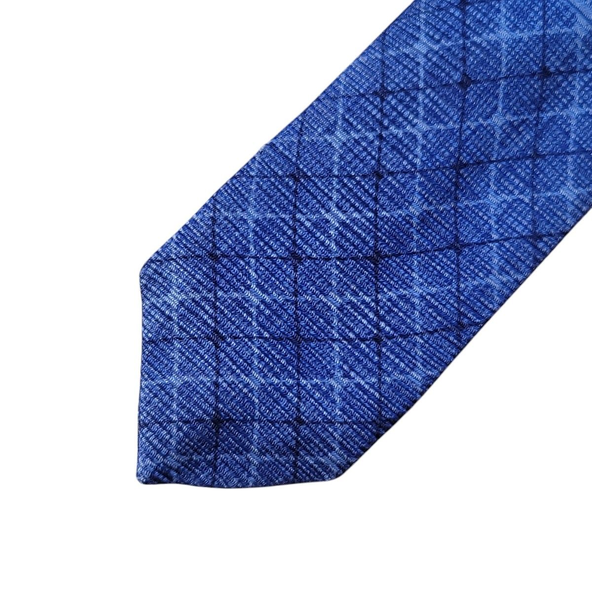 良品】dunhill ダンヒル ネクタイ チェック ブルー シルク100 良品】dunhill ダンヒル ネクタイ チェック ブルー シルク100