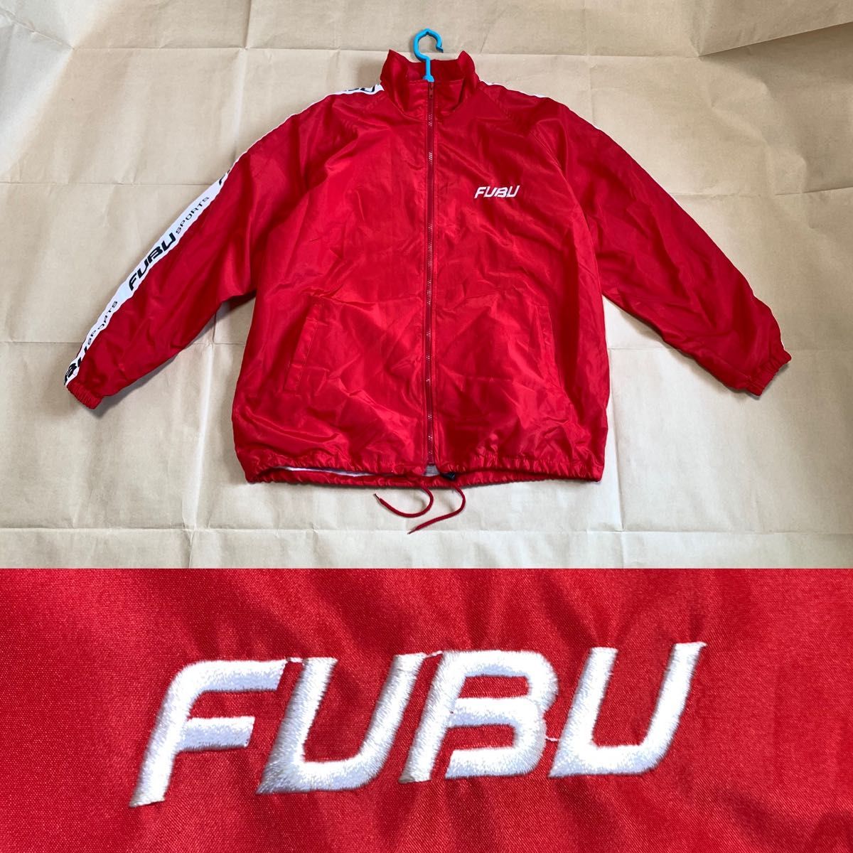 90s FUBU セットアップ L 赤 上下 ジャケット パンツ セット 90s FUBU セットアップ L 赤 上下 ジャケット パンツ セット