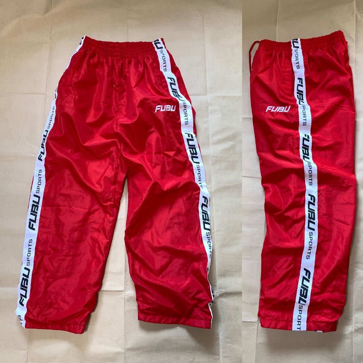 90s FUBU セットアップ L 赤 上下 ジャケット パンツ セット 90s FUBU セットアップ L 赤 上下 ジャケット パンツ セット