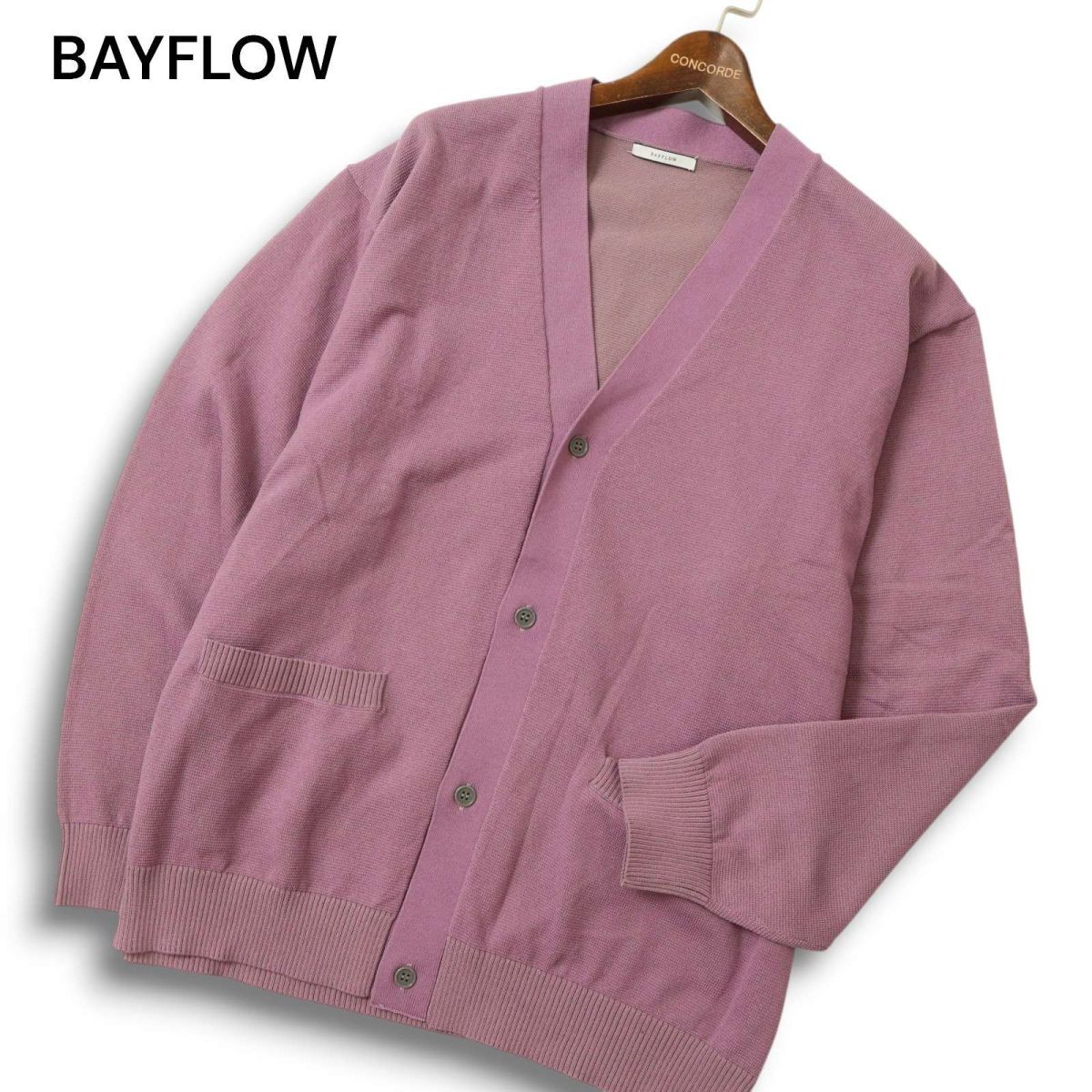 23AW★ BAYFLOW ベイフロー 通年 オーバーサイズ Vネック ニット カーディガン Sz.4 メンズ　C5T00040_1#L