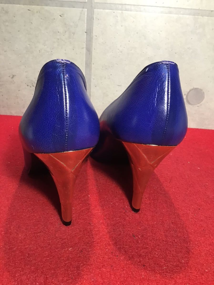 [ selling out! free shipping!]A-25 beautiful goods!cassandre PARIS pumps blue 23.5cm box less .! super-discount!