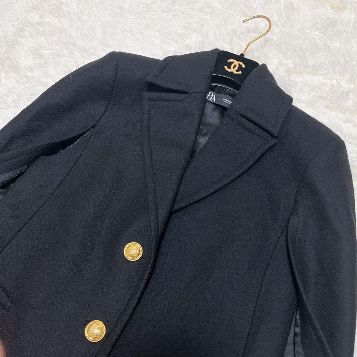 ZARA ザラ ウール ブレンド ボタン ケープ コート ジャケット ZARA ザラ ウール ブレンド ボタン ケープ コート ジャケット