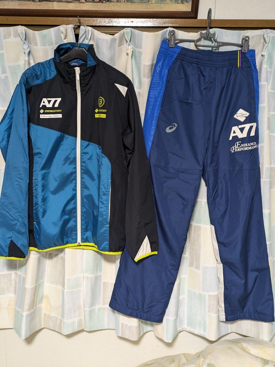 asics アシックスA77 ウインドブレーカー上下 上下Mサイズ 裏 asics アシックスA77 ウインドブレーカー上下 上下Mサイズ 裏
