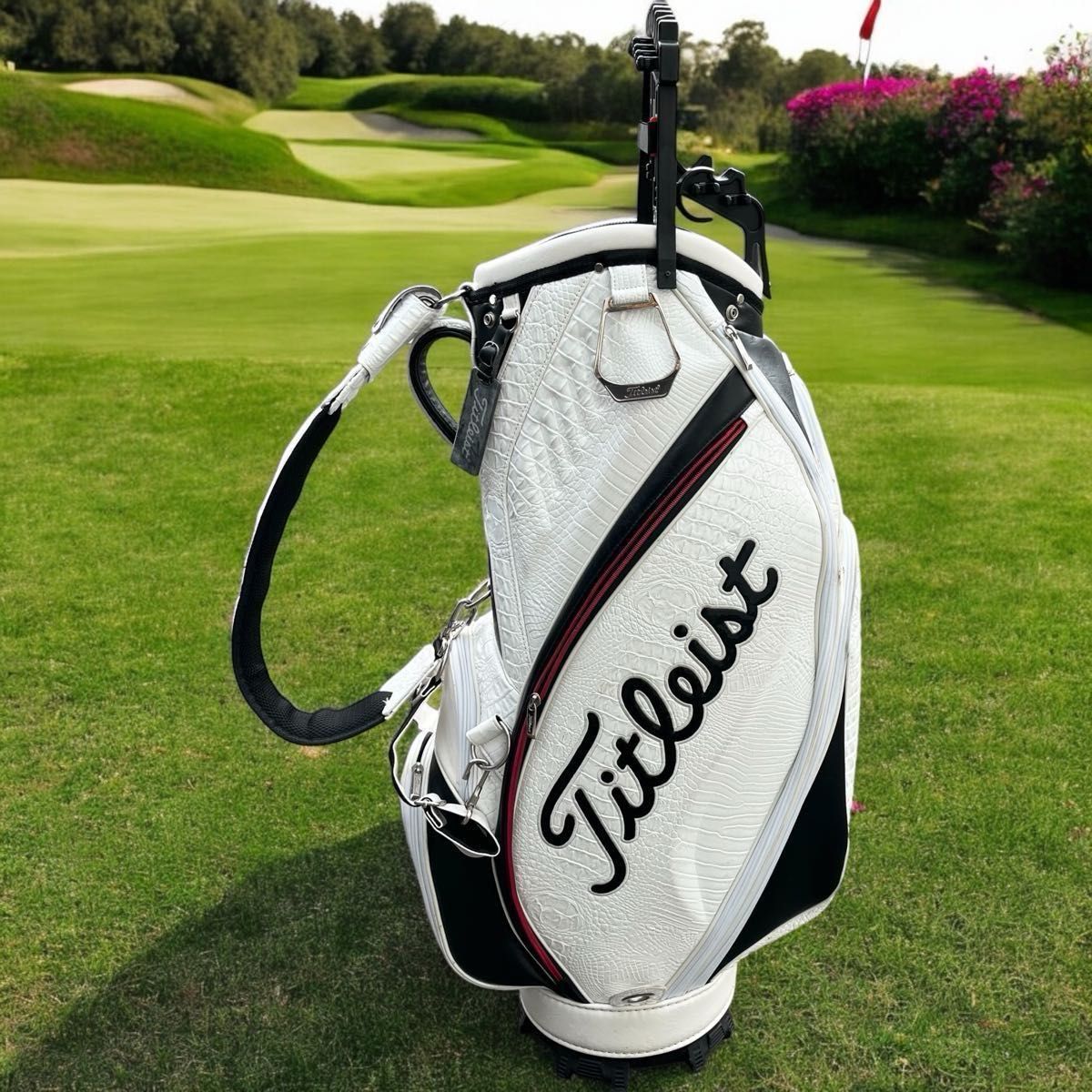 タイトリストキャディバッグクロコ型押し Titleist レア 希少品 タイトリストキャディバッグクロコ型押し Titleist レア 希少品