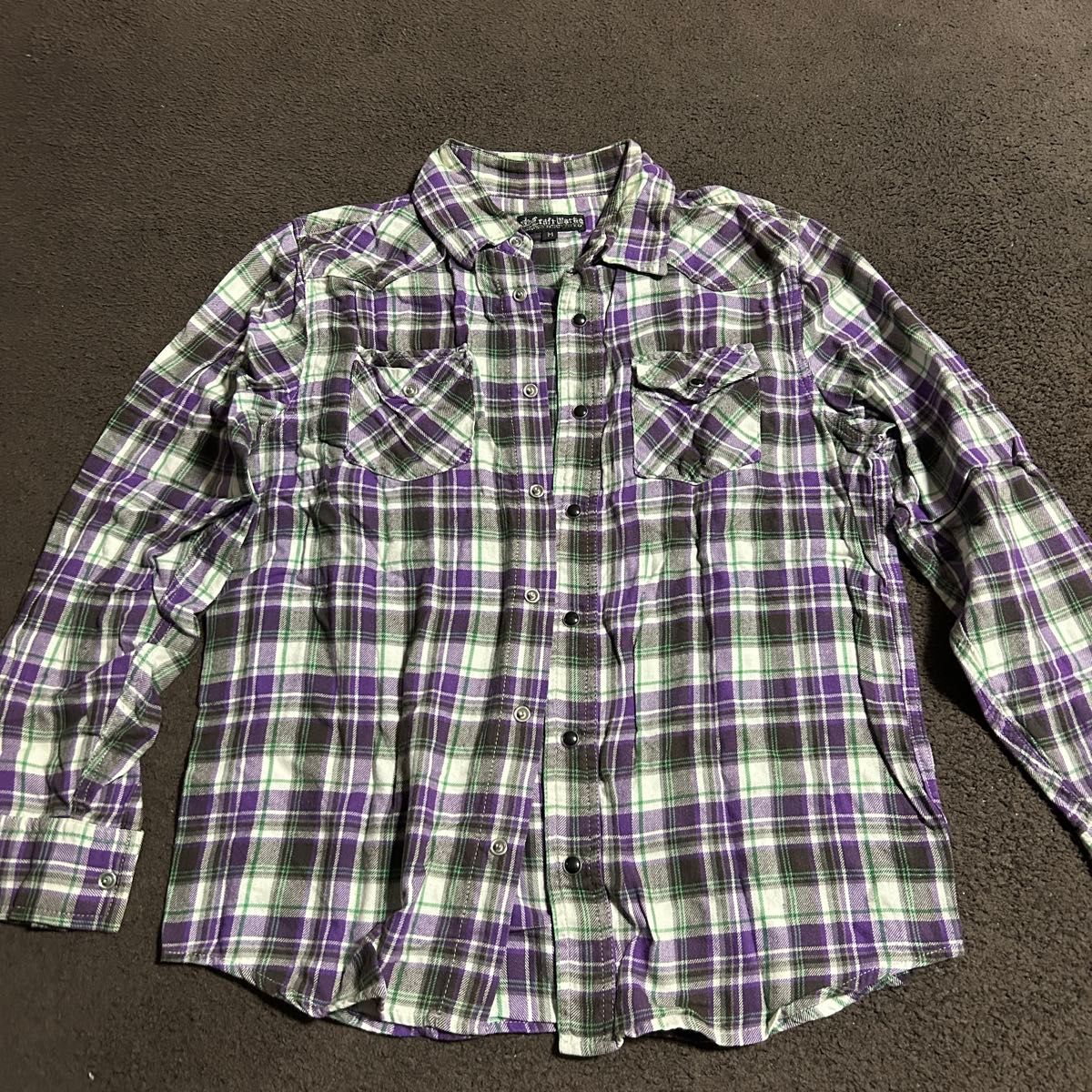 チェック ネルシャツ メンズ Mサイズ 長袖シャツ 紫×緑|Yahoo チェック ネルシャツ メンズ Mサイズ 長袖シャツ 紫×緑|Yahoo