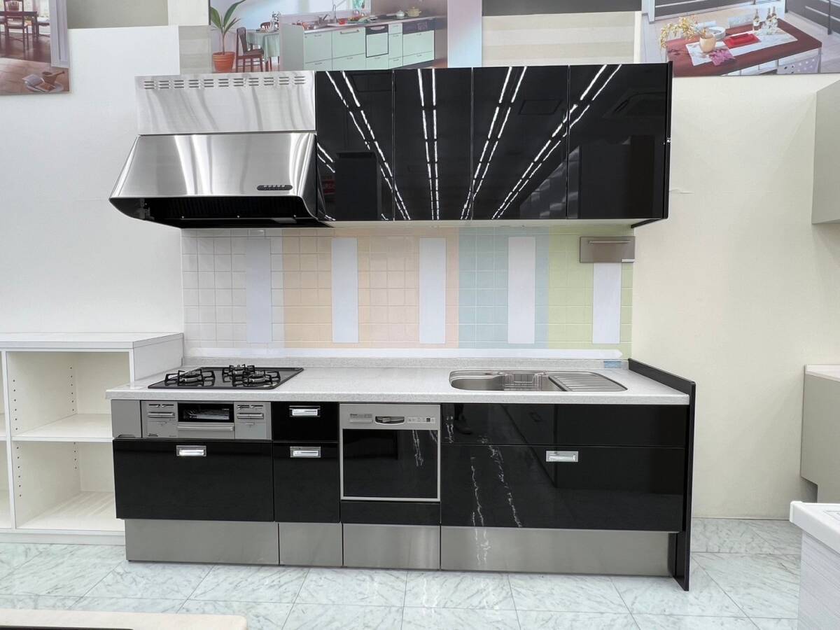 T5867☆展示極美品☆EIDAI☆永大☆I型システムキッチン☆W255☆食洗機☆レンジフード☆リフォーム