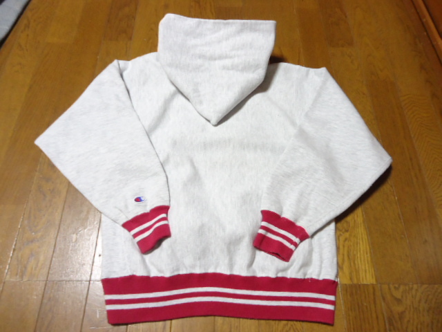 Ｍ/刺繍タグ/ビンテージ/1990年チャンピオンChampion/リバースウィーブ/USA/レッドリブライン/リブボーダー/パーカー/スウェット/90S/_画像6