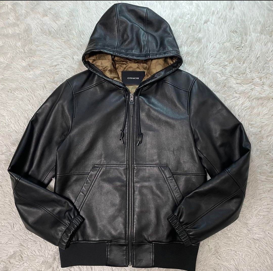 コーチ COACH 本革 レザーパーカー ラムレザー 裏地シグネチャー コーチ COACH 本革 レザーパーカー ラムレザー 裏地シグネチャー