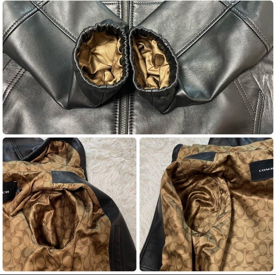 コーチ COACH 本革 レザーパーカー ラムレザー 裏地シグネチャー コーチ COACH 本革 レザーパーカー ラムレザー 裏地シグネチャー