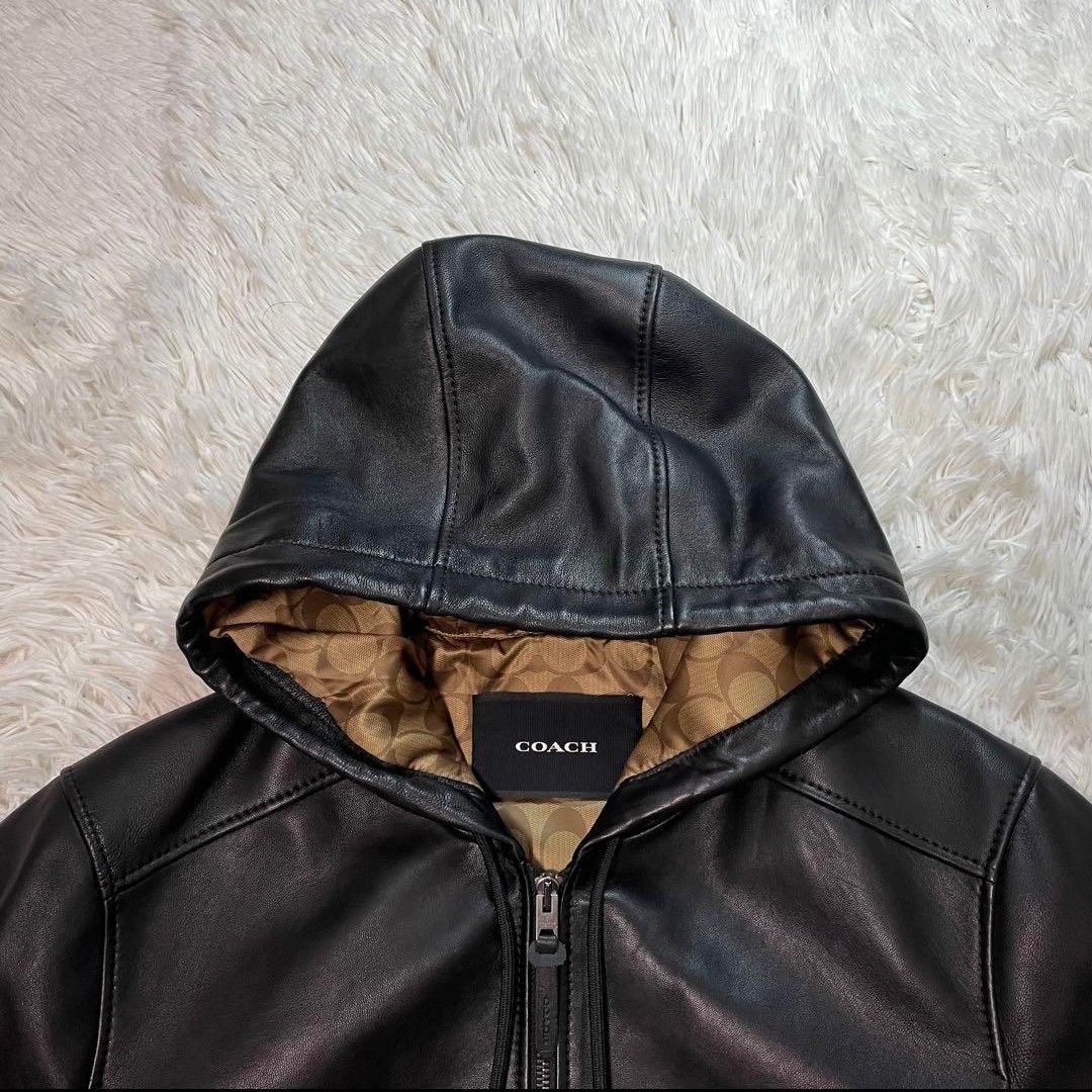 コーチ COACH 本革 レザーパーカー ラムレザー 裏地シグネチャー コーチ COACH 本革 レザーパーカー ラムレザー 裏地シグネチャー