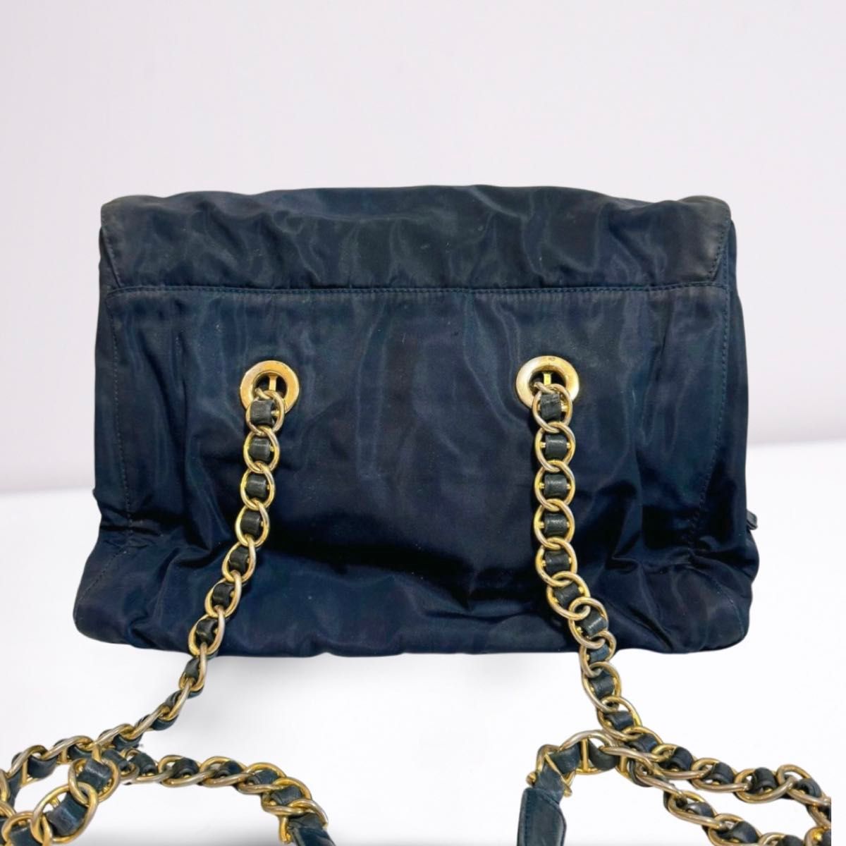 PRADA プラダ チェーンショルダーバッグ 肩掛け ポコノ 三角ロゴ PRADA プラダ チェーンショルダーバッグ 肩掛け ポコノ 三角ロゴ