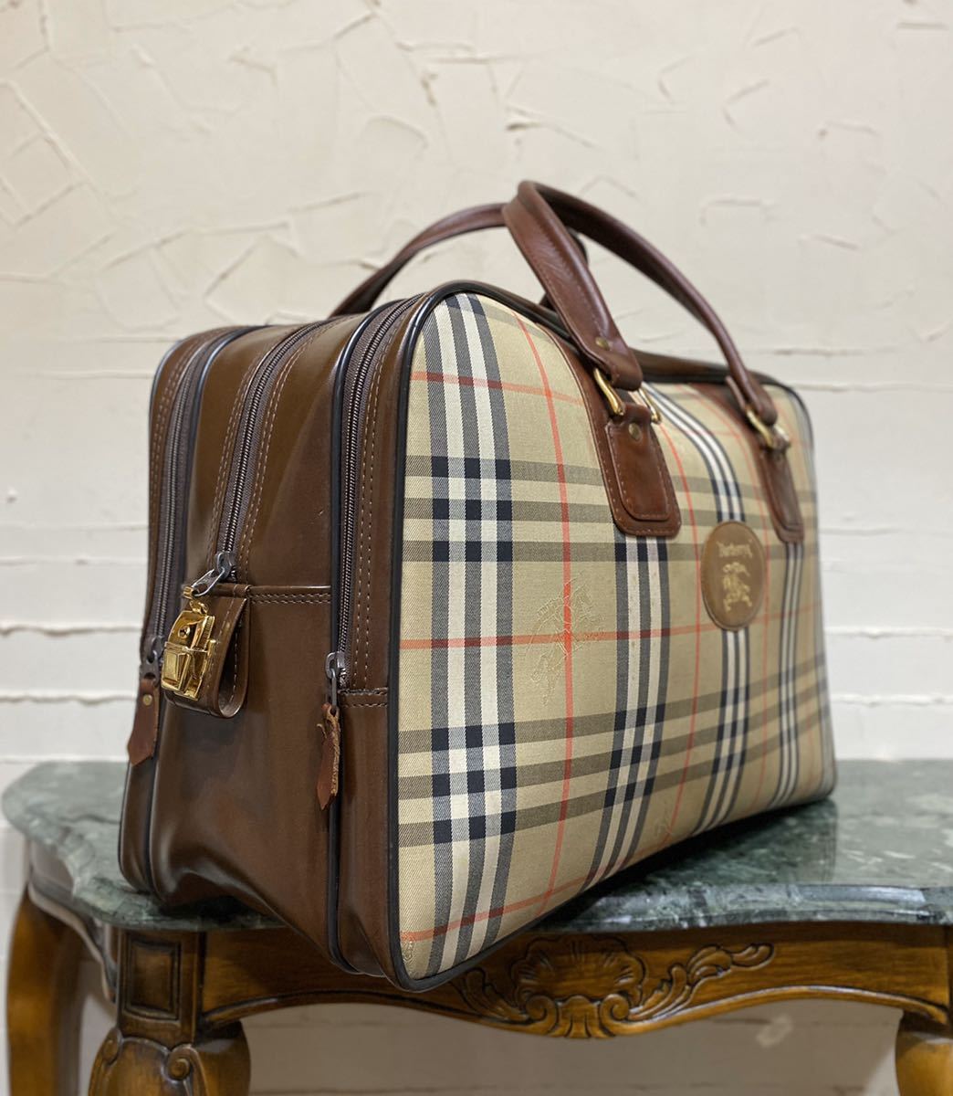  редкий дизайн VINTAGE OLD Burberrys сумка "Boston bag" портфель путешествие сумка Vintage сумка Burberry znoba проверка ручная сумочка 