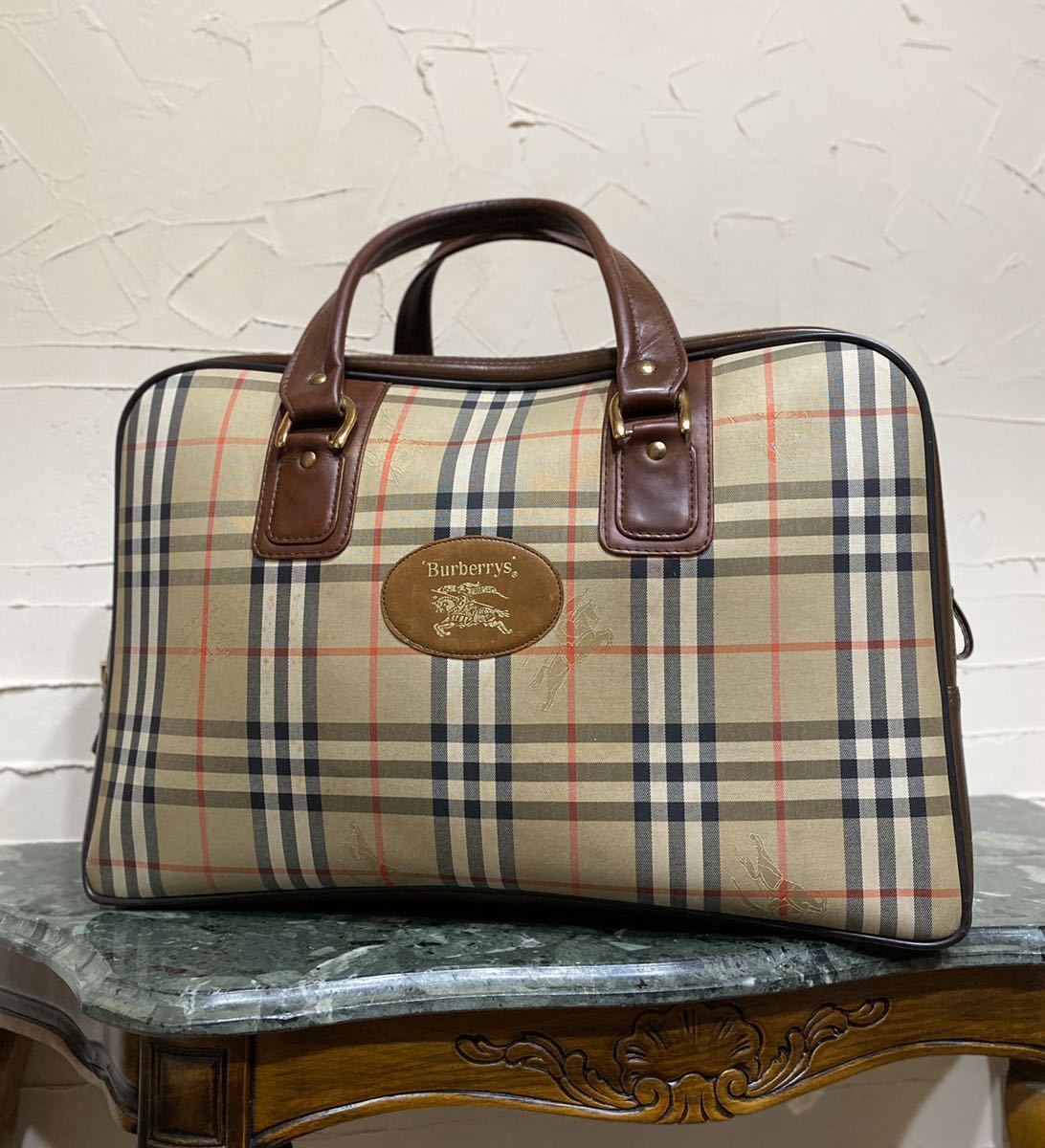  редкий дизайн VINTAGE OLD Burberrys сумка "Boston bag" портфель путешествие сумка Vintage сумка Burberry znoba проверка ручная сумочка 