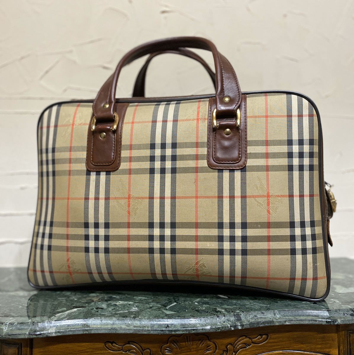  редкий дизайн VINTAGE OLD Burberrys сумка "Boston bag" портфель путешествие сумка Vintage сумка Burberry znoba проверка ручная сумочка 