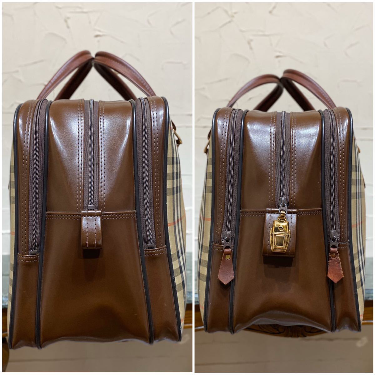 редкий дизайн VINTAGE OLD Burberrys сумка "Boston bag" портфель путешествие сумка Vintage сумка Burberry znoba проверка ручная сумочка 