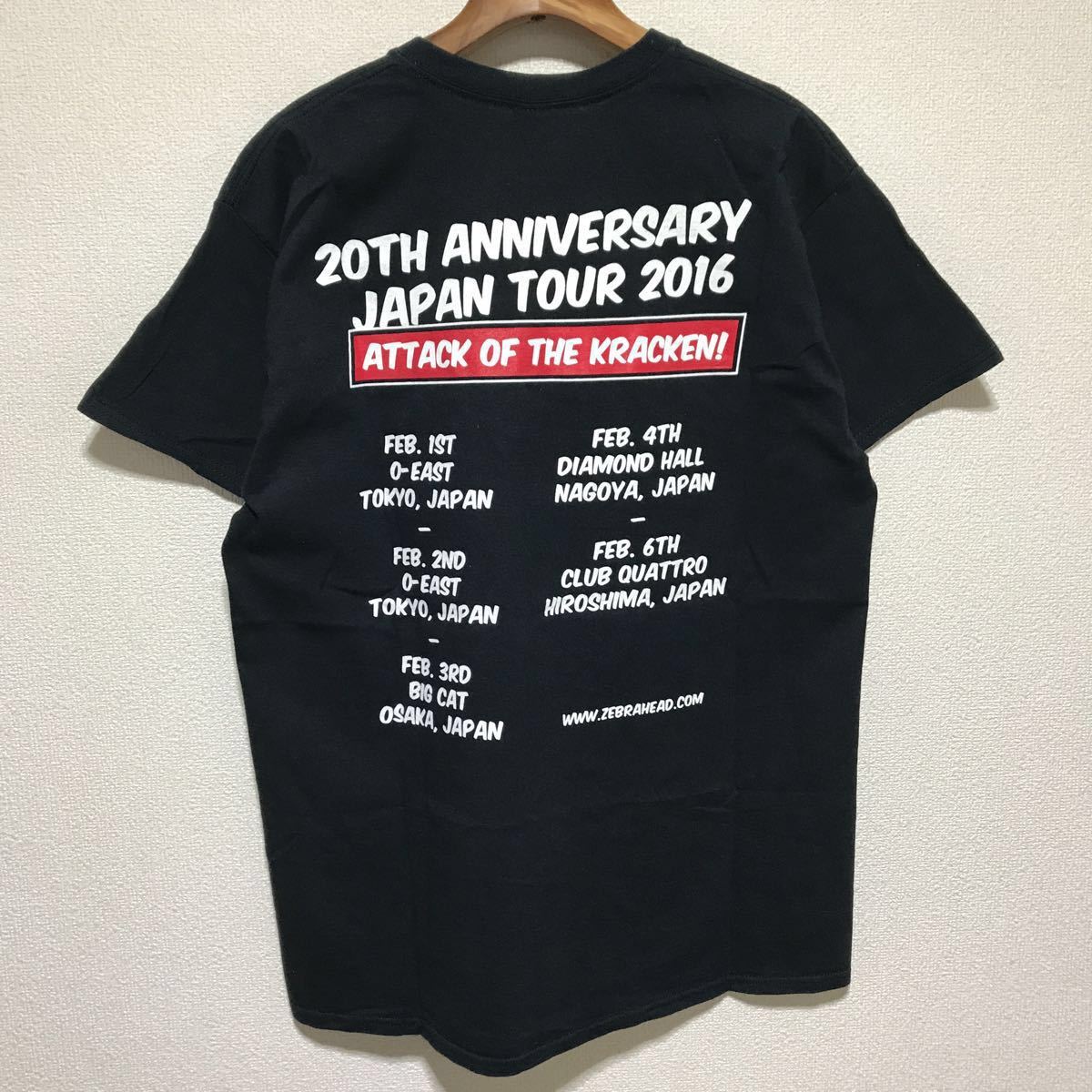 [即決古着]ZEBRHEAD/ゼブラヘッド/20TH ANNIVERSARY JAPAN TOUR 2016/結成20周年ジャパンツアーTシャツ/バンドT/ブラック/GILDAN製/Lサイズ_画像2