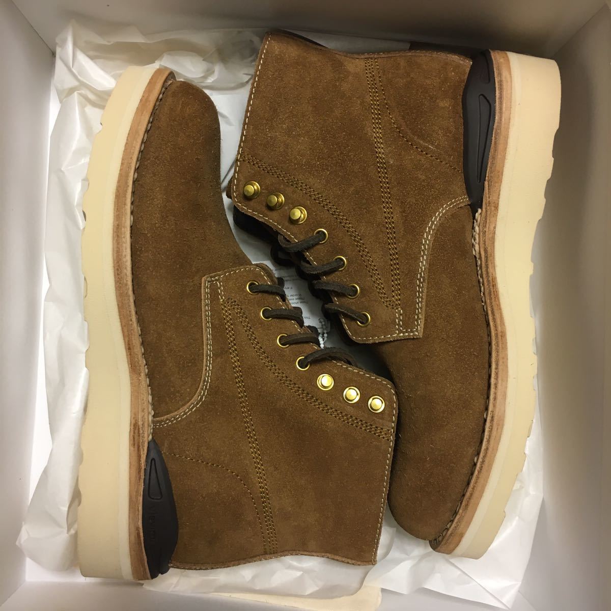 高質で安価 visvim ビズビム VIRGIL M8.5 CAMEL SUEDE VEG BOOTS-FOLK