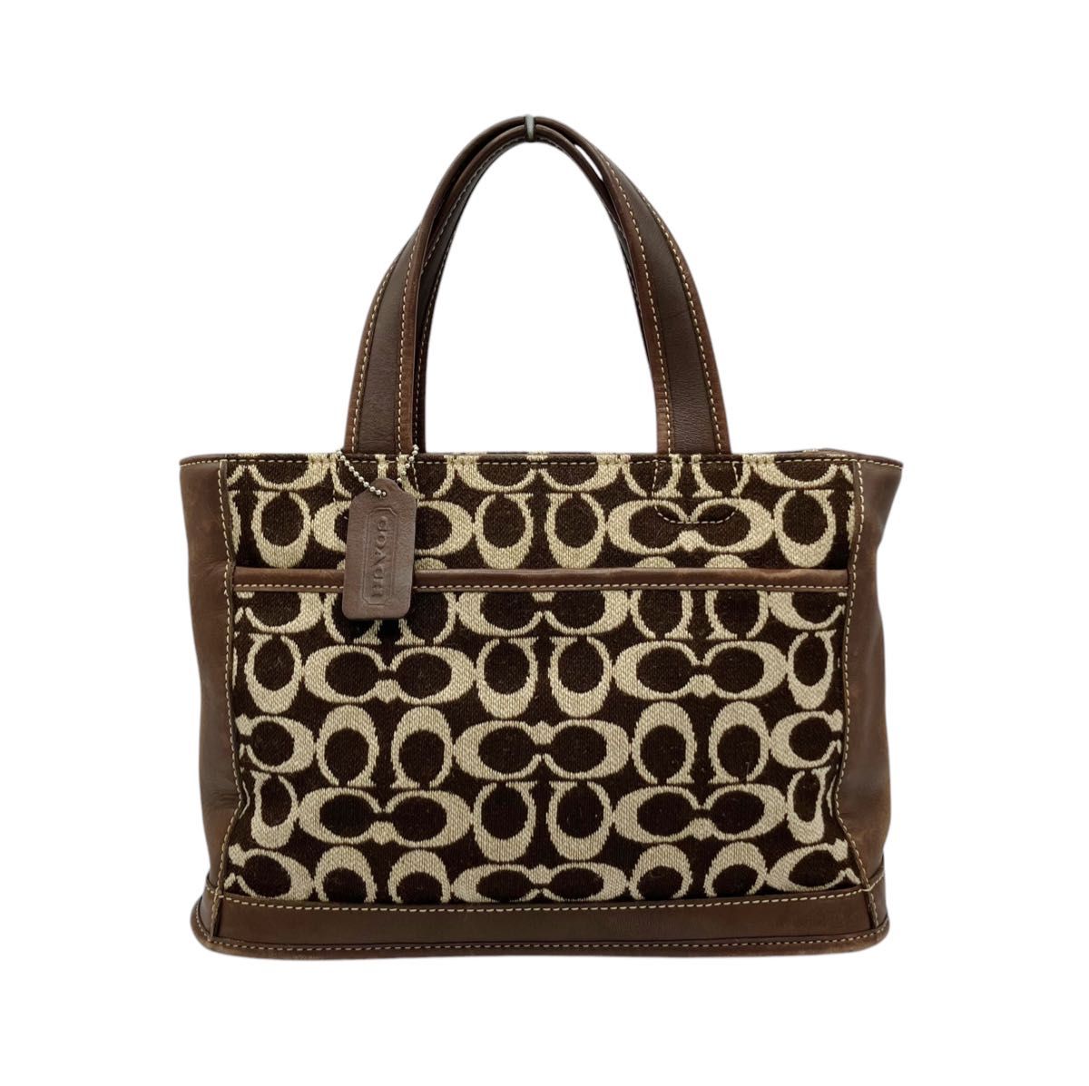 コーチ COACH オールドコーチ シグネチャー シャカート キャンバス レザー ハンドバッグ ブラウン 6167