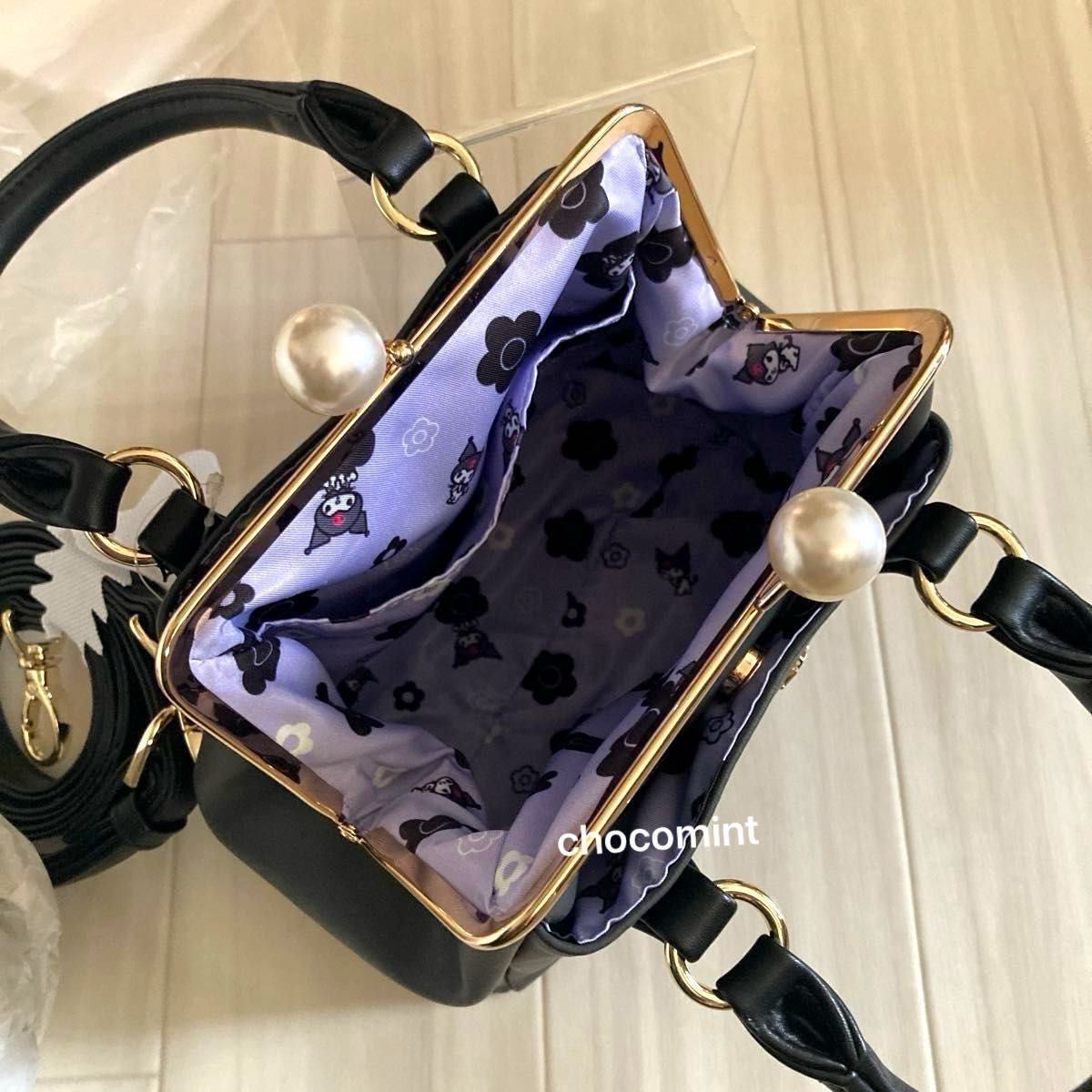 新品未使用 《KUROMI×MARY QUANT 》パールガマ口 2WAYミニトート 新品未使用 《KUROMI×MARY QUANT 》パールガマ口 2WAYミニトート