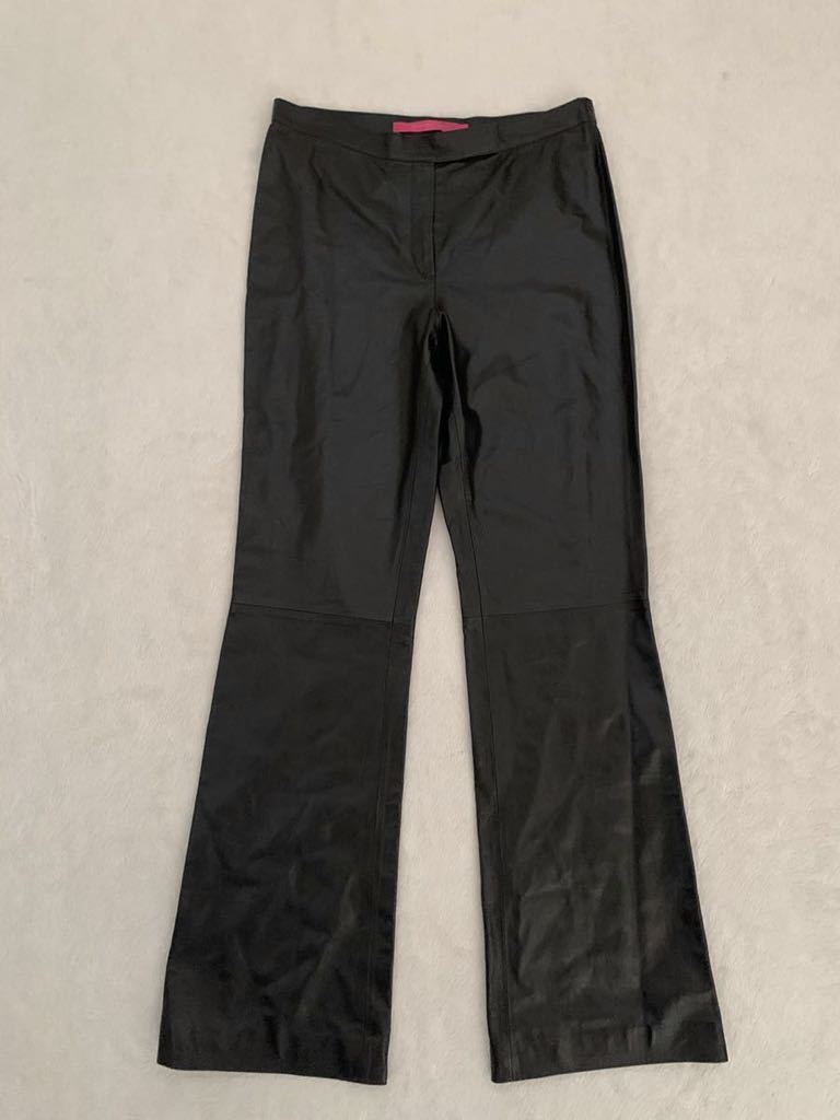 emanuel ungaro top class ram leather pants size38 black Italy made domestic regular emanyu L Ungaro beautiful goods sheep leather 