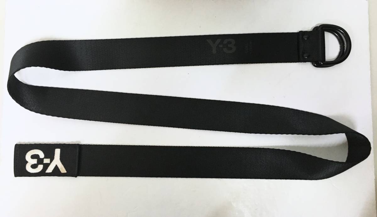 送料無料 Y-3 ワイスリー adidas Yohji Yamamoto リングベルト ブラック L 130cm アディダス ヨウジヤマモト ロゴ刺繍_画像3