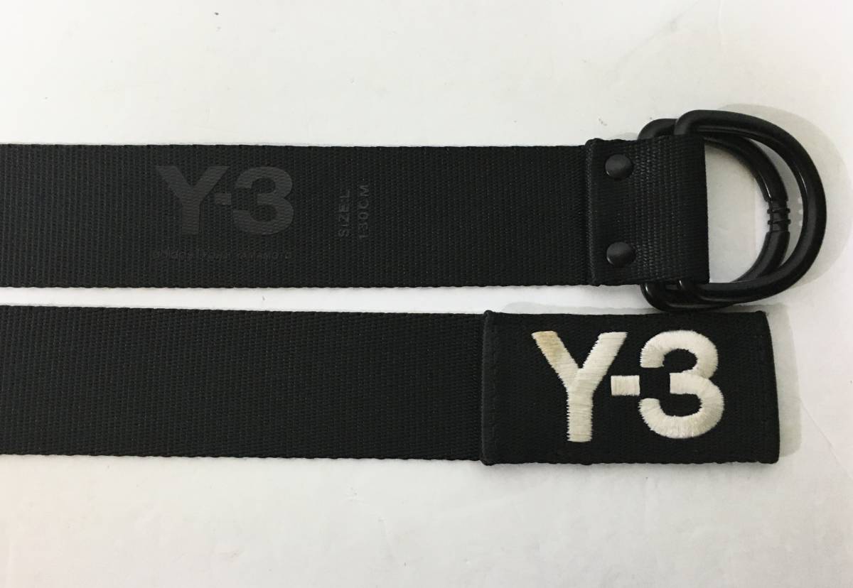 送料無料 Y-3 ワイスリー adidas Yohji Yamamoto リングベルト ブラック L 130cm アディダス ヨウジヤマモト ロゴ刺繍_画像4