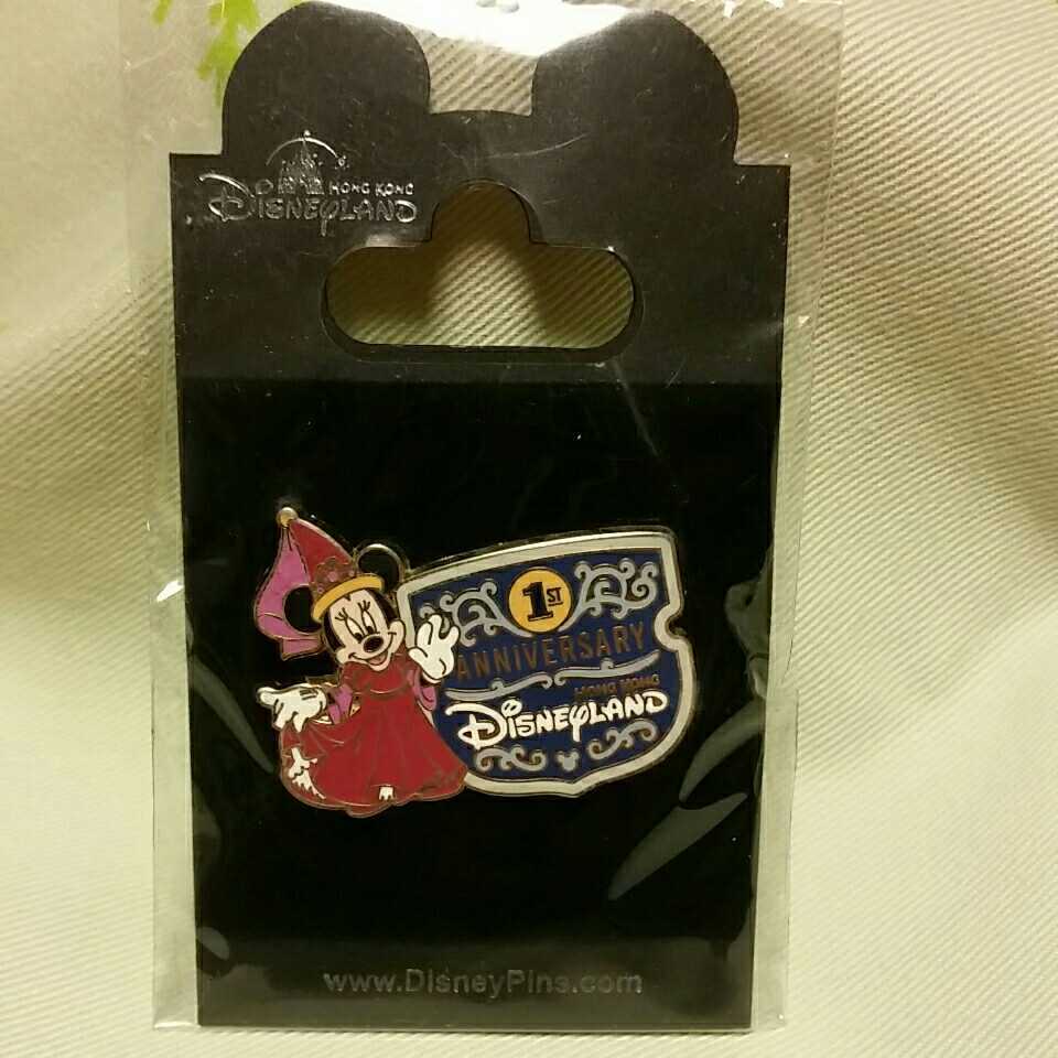 【新品未開封】 Disneyland HONG KONG　1st　ANNIVERSARY ミニー　ピンバッジ　／ ピンズ　ミニーマウス　香港　_画像1