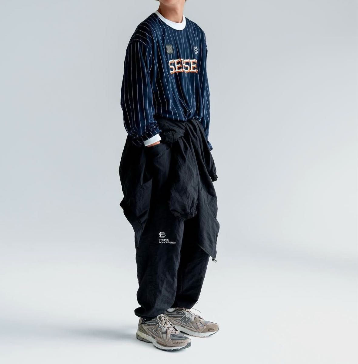 SEE SEE x S F C Stitched Wide Tapered Nylon Pants SEE SEE x S F C Stitched Wide Tapered Nylon Pants
