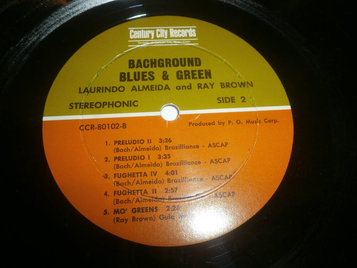 LAURINDO ALMEIDA and RAY BROWN / BACK GROUND /BRAZILIAN GREENS/LP/JAZZ FUNK/RARE GROOVE/レアグルーヴ_画像4