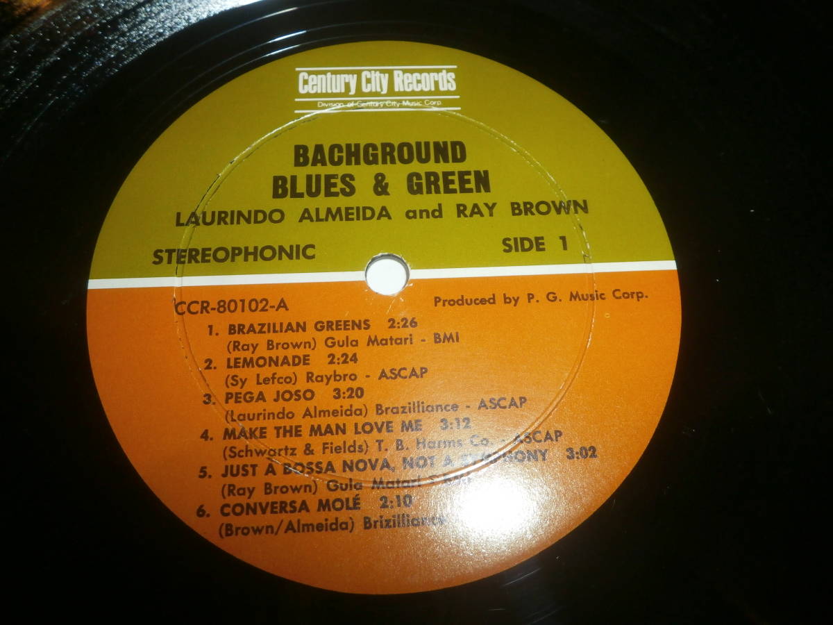 LAURINDO ALMEIDA and RAY BROWN / BACK GROUND /BRAZILIAN GREENS/LP/JAZZ FUNK/RARE GROOVE/レアグルーヴ_画像3