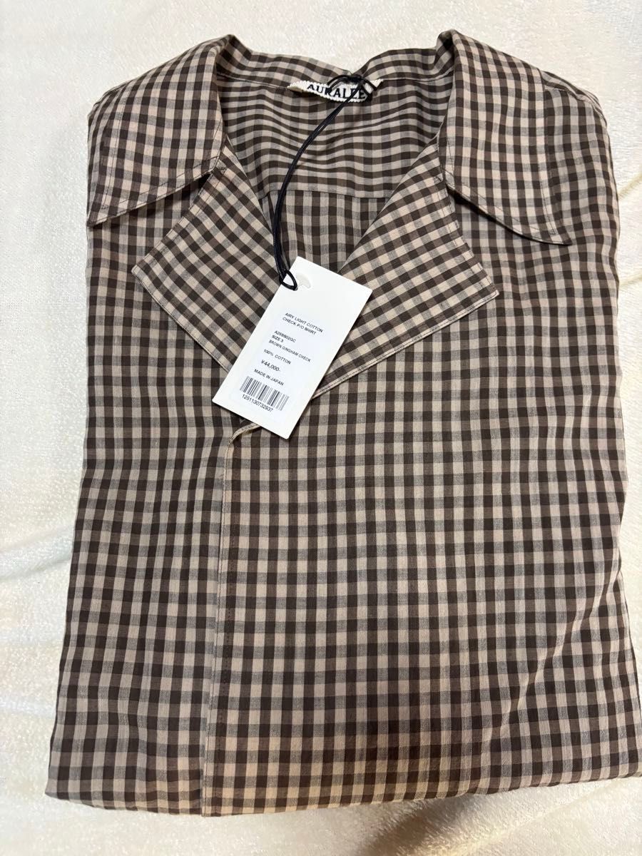 AURALEE 25ss AIRY LIGHT COTTON CHECK P/O SHIRT サイズ3 AURALEE 25ss AIRY LIGHT COTTON CHECK P/O SHIRT サイズ3