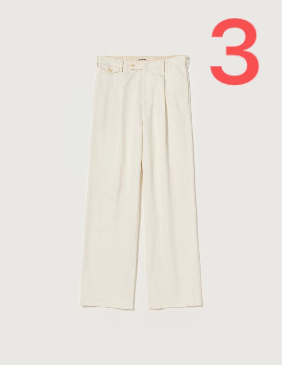 AURALEE 25ss WASHED FINX CHINO ONE-TUCK PANTS サイズ3|Yahoo AURALEE 25ss WASHED FINX CHINO ONE-TUCK PANTS サイズ3|Yahoo