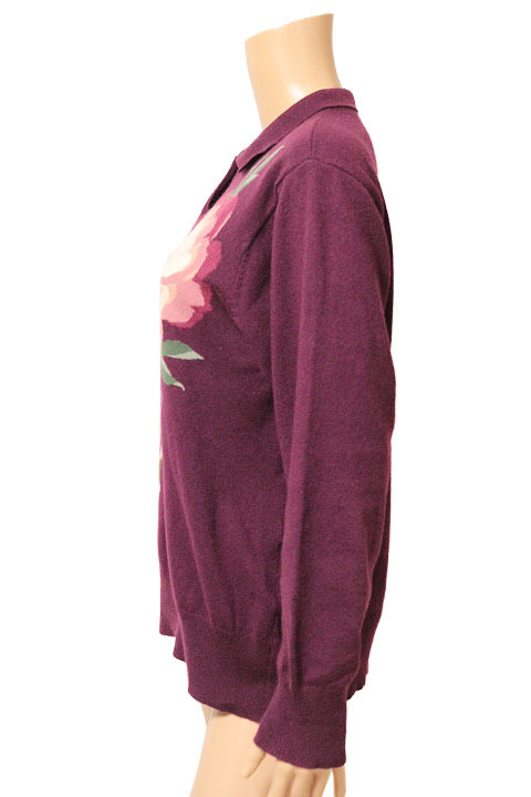   блиц-цена   редкий 　 редко встречающийся 　BALLY　 Бали  ...　 товар в хорошем состоянии  vintage　 винтажный  　 цветы   рукоятка 　...  пятна ...　 длинный рукав  　 вязаный  　 женский  женщина 　 фиолетовый 　 фиолетовый   цвет 