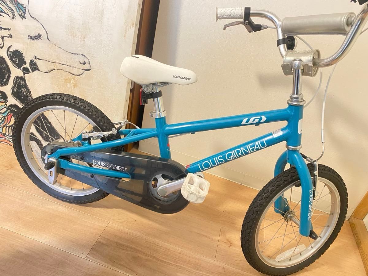 希少美品 ルイガノ16inch Louis Garneau キッズバイク BUTTERFLY BLUE 自転車 プレゼント付き!