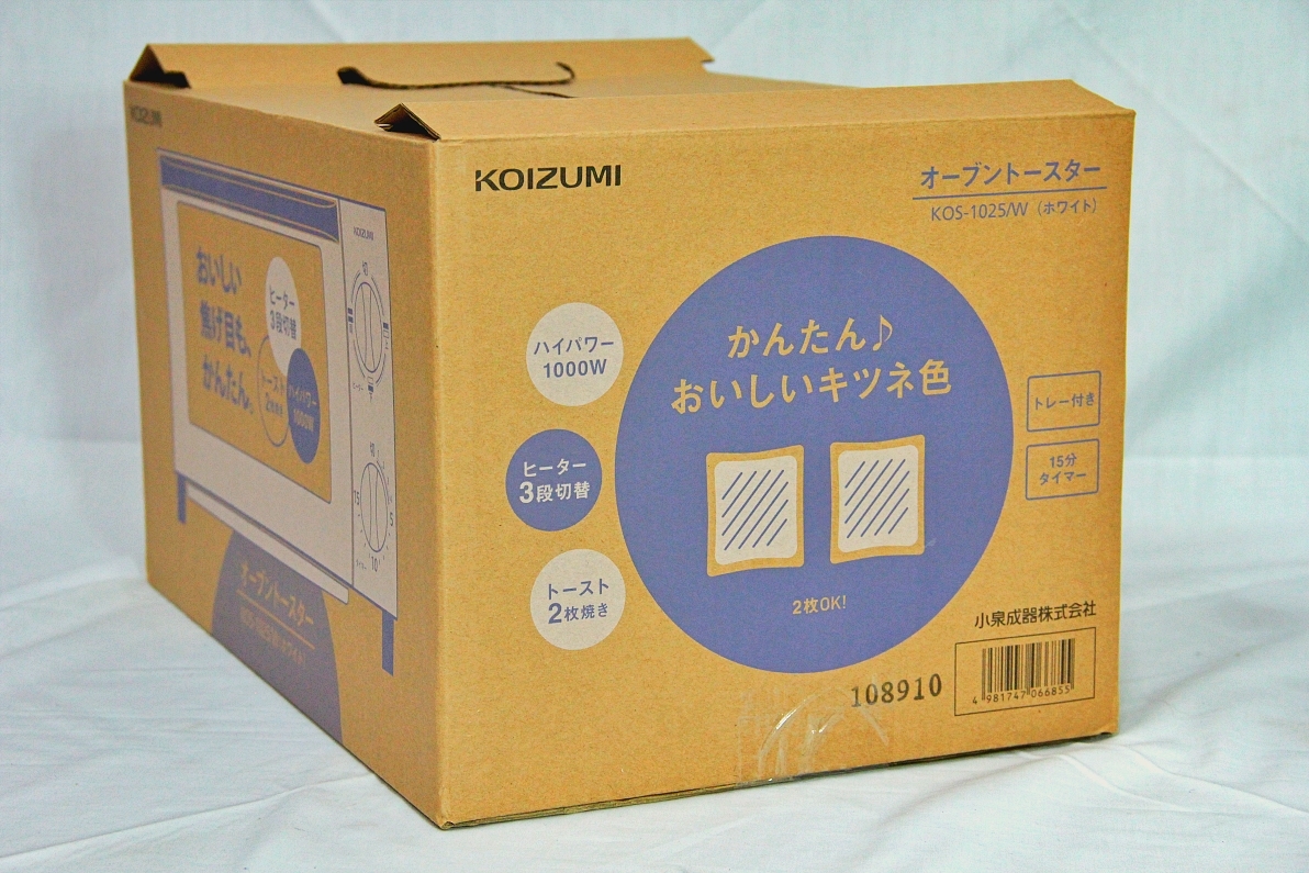 〇【新品】 KOIZUMI オーブントースター ホワイト KOS-1025 ホワイト 管1-2001 BGRA_画像2
