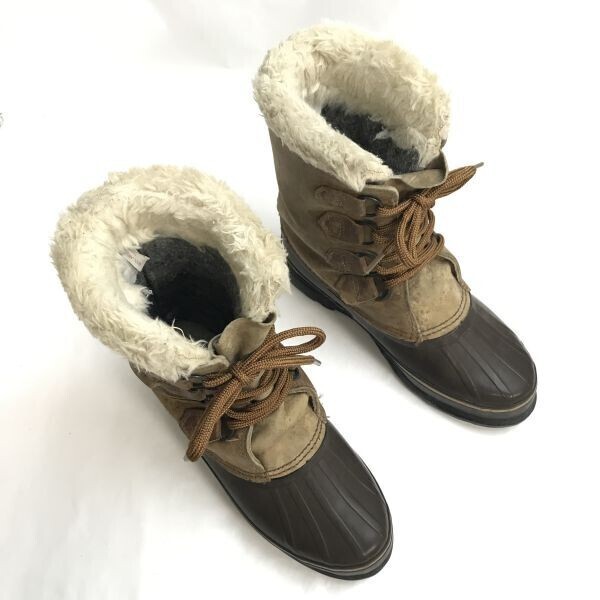 【最新入荷】 カナダ製/Vintage☆SOREL/ソレル☆ALPINE/本革/レザースノーブーツ【WOS8/24.5-25.5/茶】暖かインナーブーツ付き/Boots/Shoes◇bWB110-4 スノーブーツ