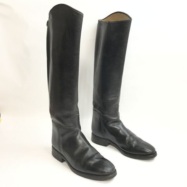 手数料安い カバロ/Cavallo☆本革/オールレザー/ロング丈/ジョッキーブーツ【レディース/21.5-22.0/黒】Vintage/乗馬靴/riding/Boots/Shoes/◇bWB111-4 乗馬、馬術