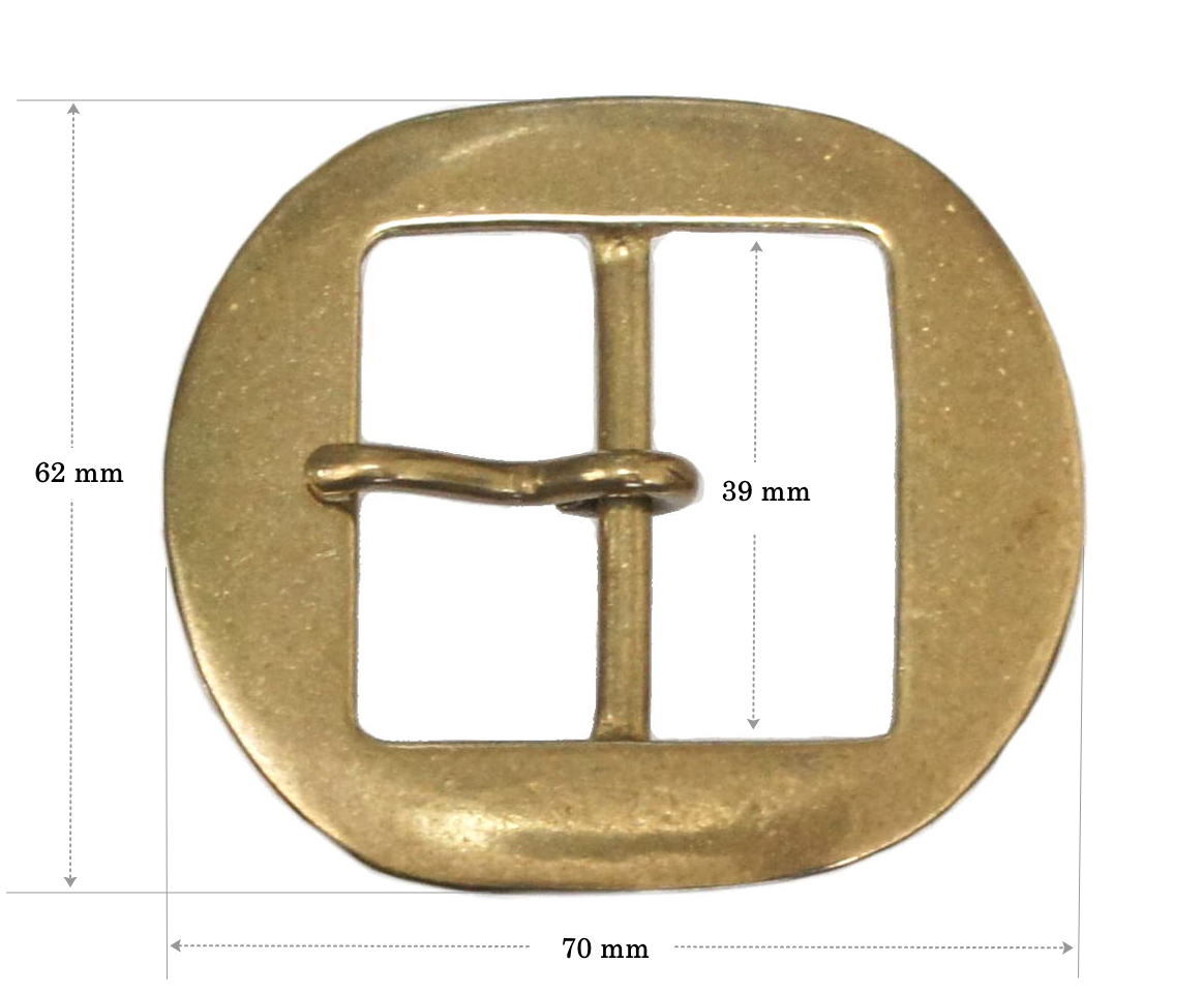 新品 ブラス製 真鍮 平小判 楕円形 オーバル バックル 最適幅38ミリ ヴィンテージ オールド スタイル レザー ベルト シングルピン_画像2